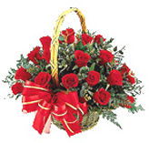 24 Red Rose Flowers Basket For Chennai Delivery