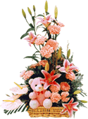 Send flowers with Mixed Flower Basket with Teddy to Chennai Delivery.
