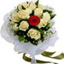 11 White 1 Red roses Flowers Bouquet to Chennai Delivery