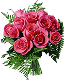 Anniversary Gifts with 12 Pink Roses Flowers Bouquet to Chennai Delivery
