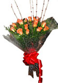 Christmas Gifts with 18 Orange Roses Bouquet to Chennai Delivery