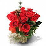 Send 15 Red Roses Flowers in Vase to chennai Delivery.