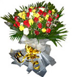 24 Mixed Roses Flowers Bouquet For Chennai Delivery