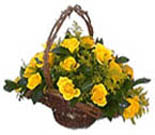 18 Yellow Roses Flowers Basket For Chennai Delivery