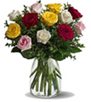 Birthday Gifts with 24 Mixed roses Vase to Chennai Delivery