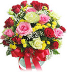 Wedding Gifts with 30 Mixed Roses in a Vase to Chennai Delivery