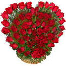 Heart Shape Basket  of 50 Red Roses for Wedding Gifts to Chennai Delivery