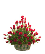 Anniversary Gifts with Flower Basket of 50 Roses to Chennai Delivery