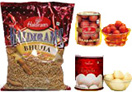 Diwali Gifts with 1Kg.Ragulla,1Kg.GulabJamun,1/2KgBhujia with free Diyas to Chennai Delivery