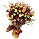 Thank you with 50 Mixed Roses Bouquet to Chennai Delivery