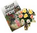Mothers Day Gift with Mothers day card Flowers in a Vase to Chennai Delivery