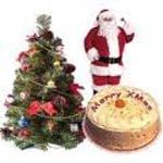 Christmas Combo Gifts with Xmas Tree, 1Kg Chocolate Cake and Santa Claus Doll.