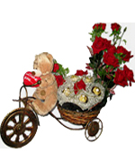 Valentines Day Gift with Teddy On Cycle with Ferrero and Flowers to Chennai Delivery