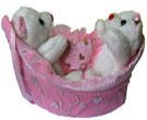 Send Soft Toy Twin Teddy in Basket to Chennai Delivery.