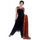 Cotton Black Salwar with Maroon Dupatta Apparels Gifts to Chennai Delivery