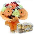 Birthday Gifts with Flowers and Ferroro Rocher to Chennai Delivery