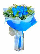 12 Blue Rose Flowers Bouquet to Chennai Delivery
