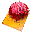 Combo Gifts with 50 Pink and Red Roses with Cadbury Celebration Pack to Chennai Delivery