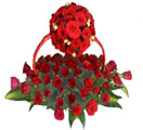 Send Designer Flower Basket with 100 Red Roses to Chennai Delivery.
