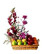 Exotic Fruits and Mixed Flowers in a Basket to Chennai Delivery