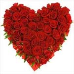 Heart Shape Basket  of 50 Red Roses Flowers For Chennai Delivery