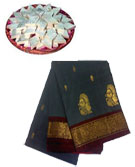 Send Pongal Gifts with Silk Saree with 1 Kg Kaju Sweets to Chennai Delivery.