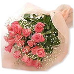 Send 18 Pink Rose Flowers Bouquet to Chennai Delivery.